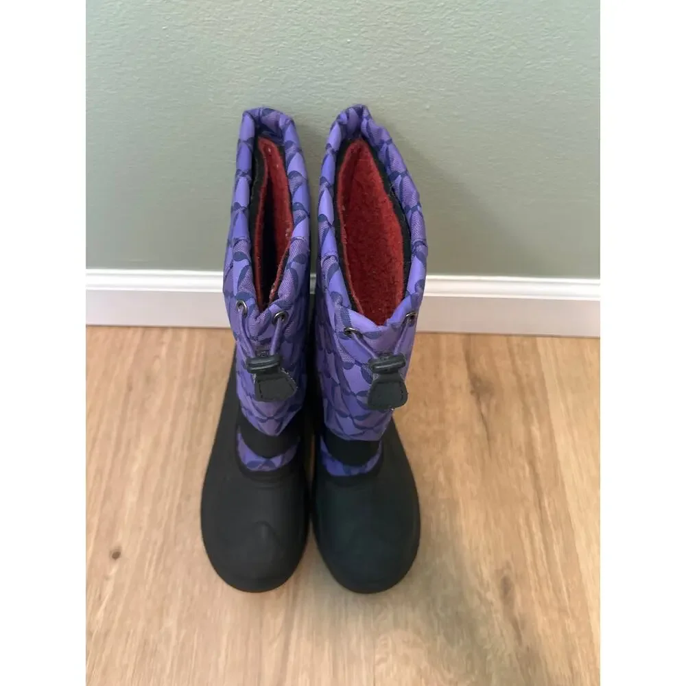 Kamik Big Girls 5 Waterbug Snow Boot Winter Waterproof Purple Insulated Pattern